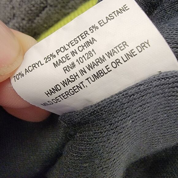 Pugs Fleece Lined Neon and Gray Pull On Beanie Hat - Picture 5 of 5